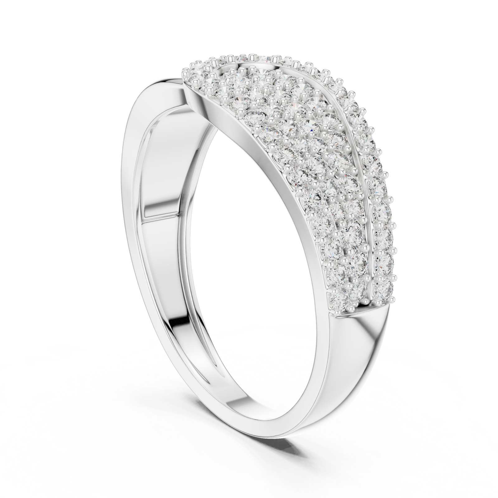 Lennox Men's Graduated Pavé Dome Band in white gold