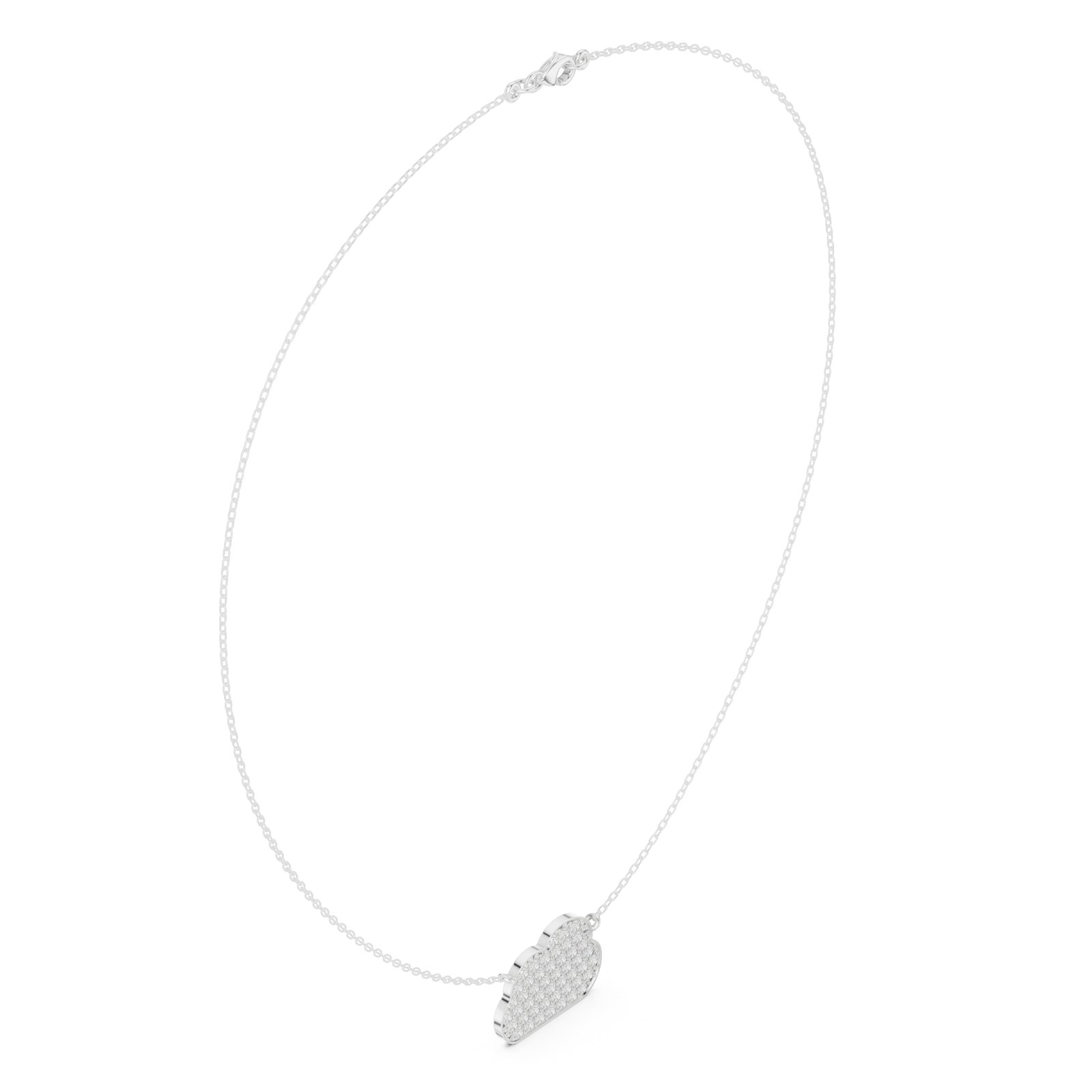 Safa Pave Diamond Cloud Pendant in white gold