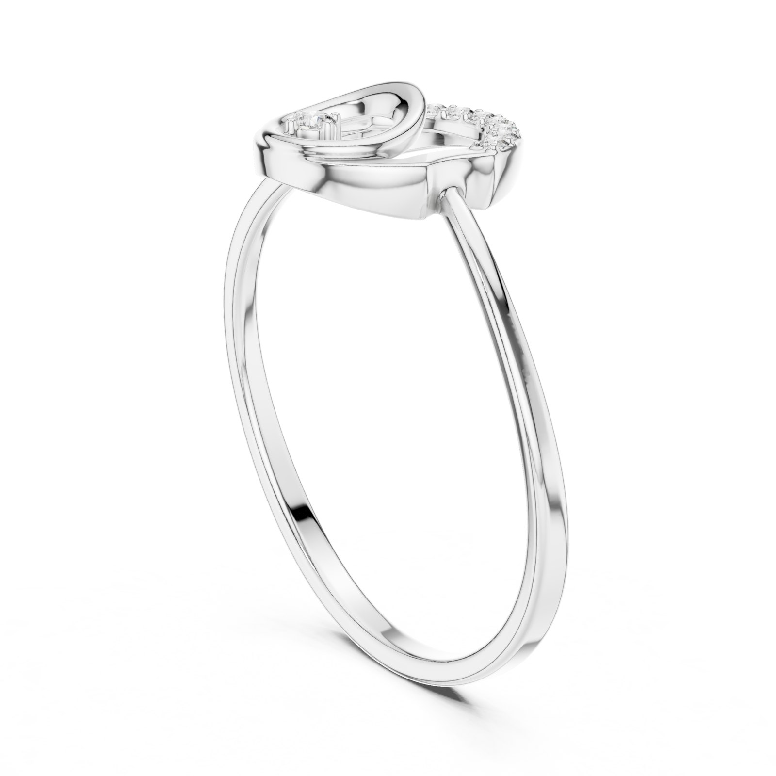 Alinta Floating Diamond Circle Fashion Ring in white gold