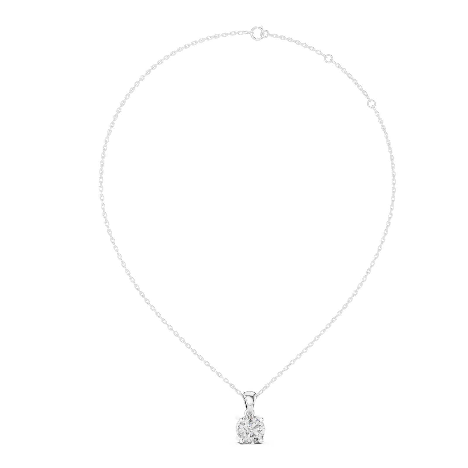 Adaline Round Diamond Solitaire Pendant in white gold