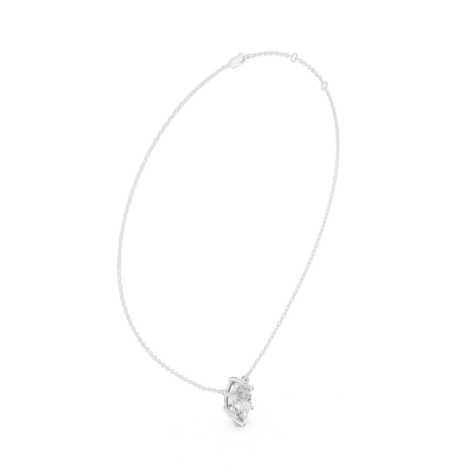 Haidee Marquise Solitaire Pendant in white gold