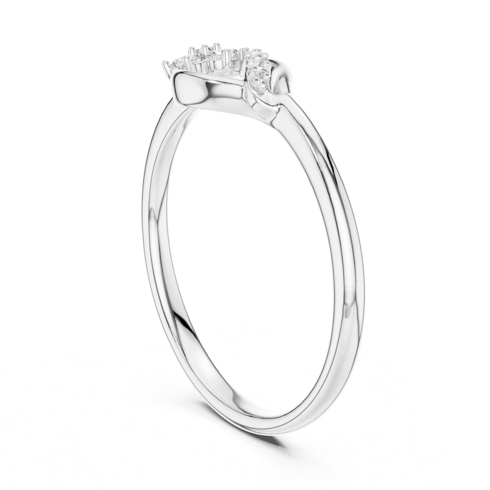 Stasia Diamond Flower Cluster Ring with Open Loop in white gold
