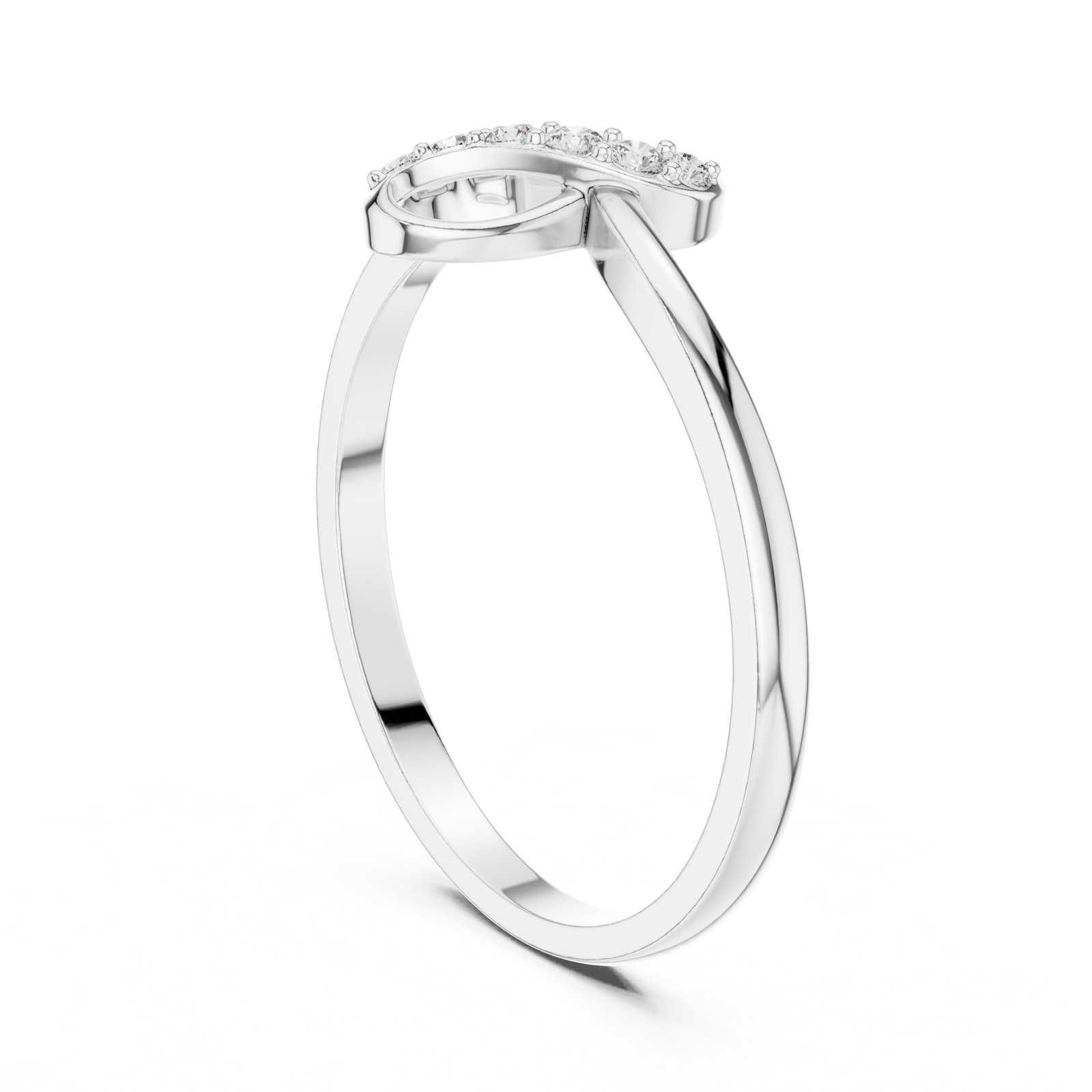 Argenta Infinity Loop Bypass Diamond Fashion Ring in white gold