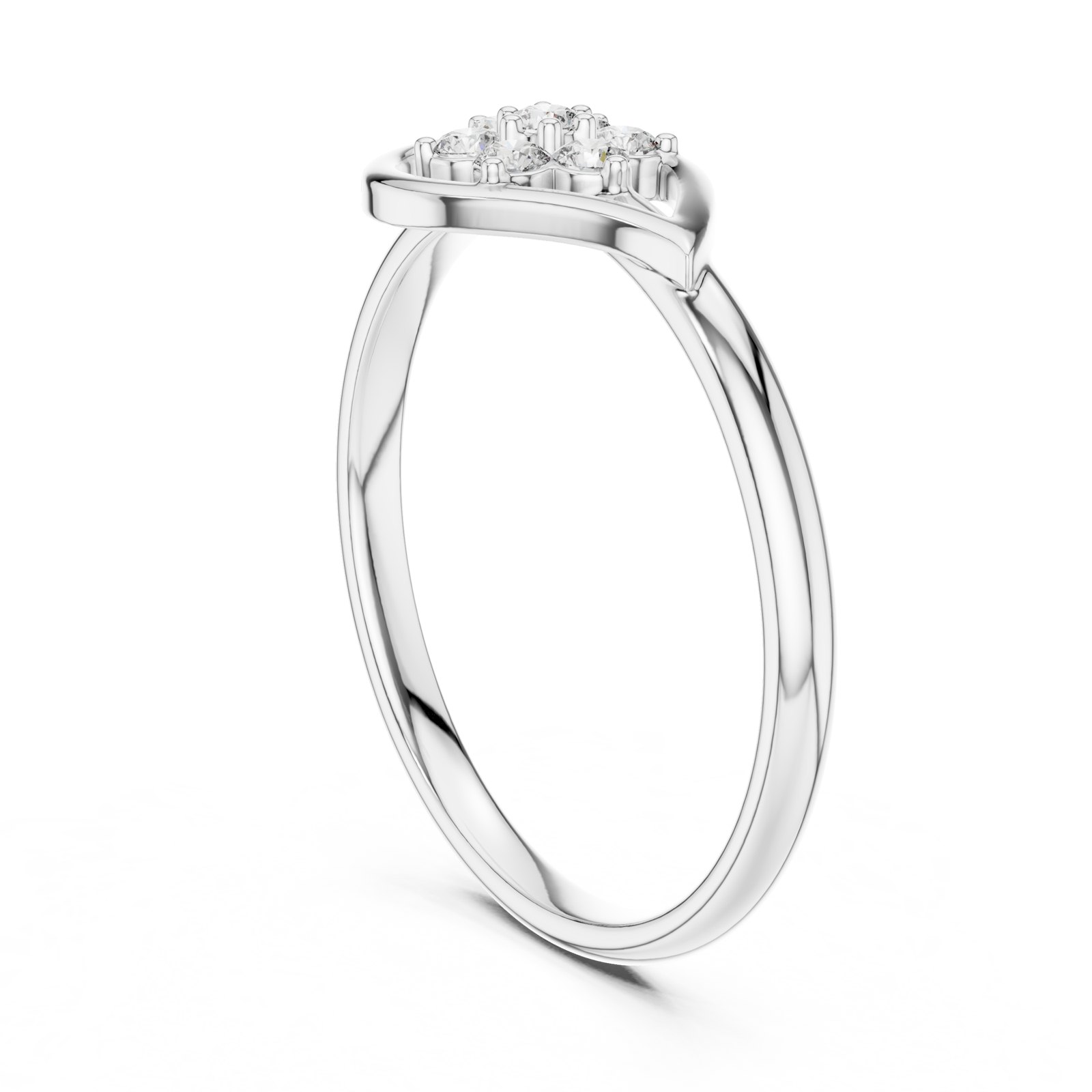 Edwina Teardrop Frame Flower Cluster Diamond Ring in white gold