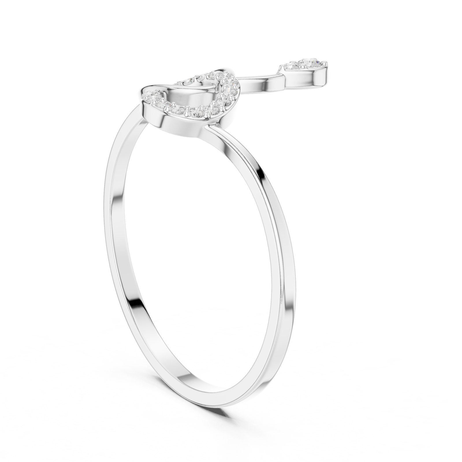 Vivian Interlocking Circles Diamond Fashion Ring in white gold