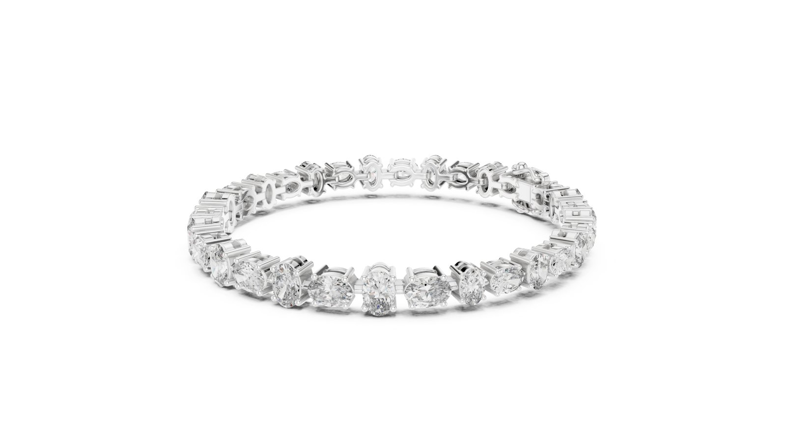 Alastrina Graduated Oval Cut Diamond Tennis Bracelet in white gold