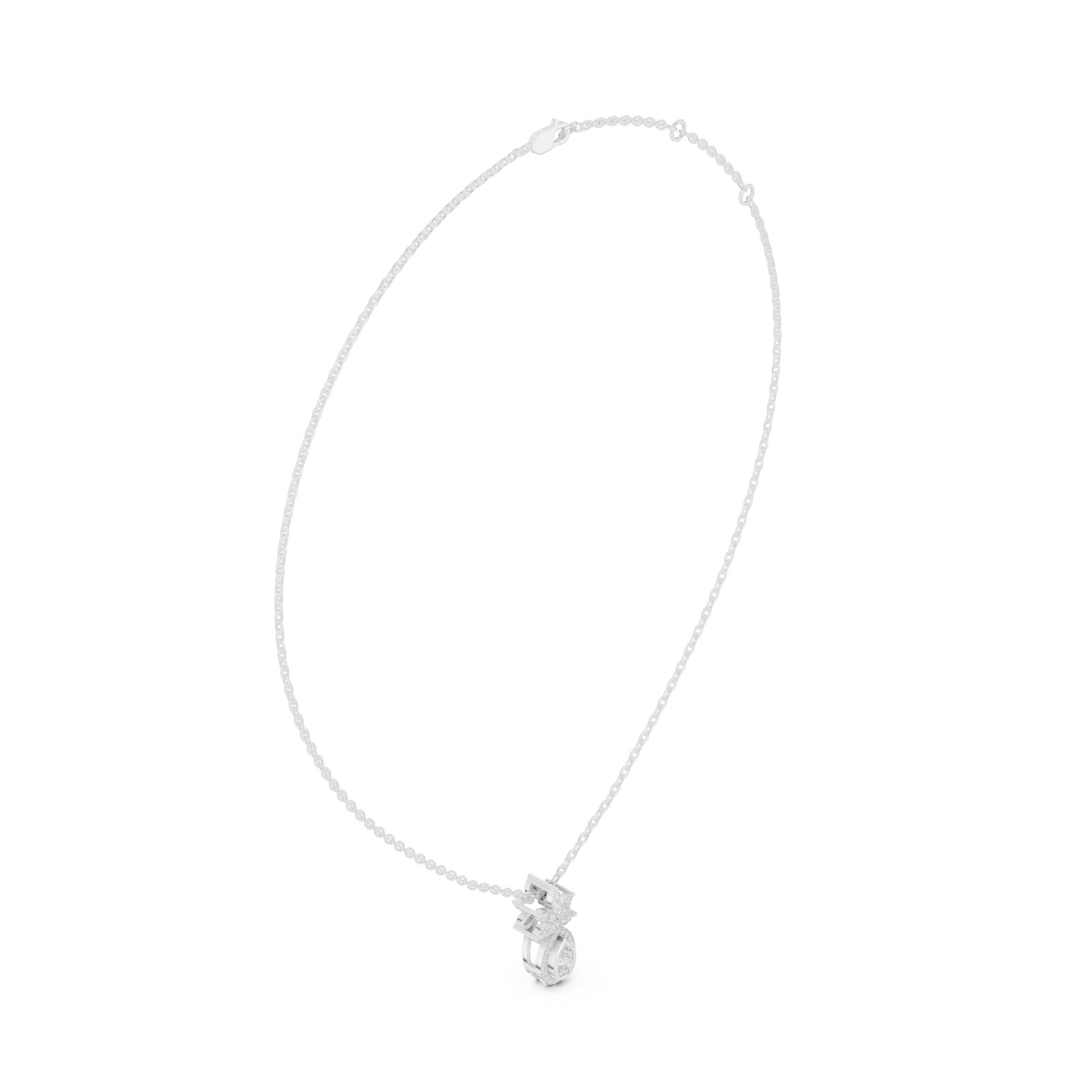 Divina Petite Pear Halo Floral Pendant in white gold